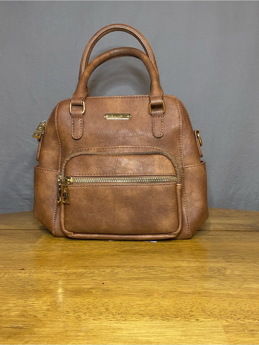 Structured Top-Handle Satchel in Warm Brown